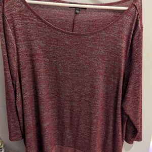 Lane Bryant Maroon 3/4 Sleeve Top